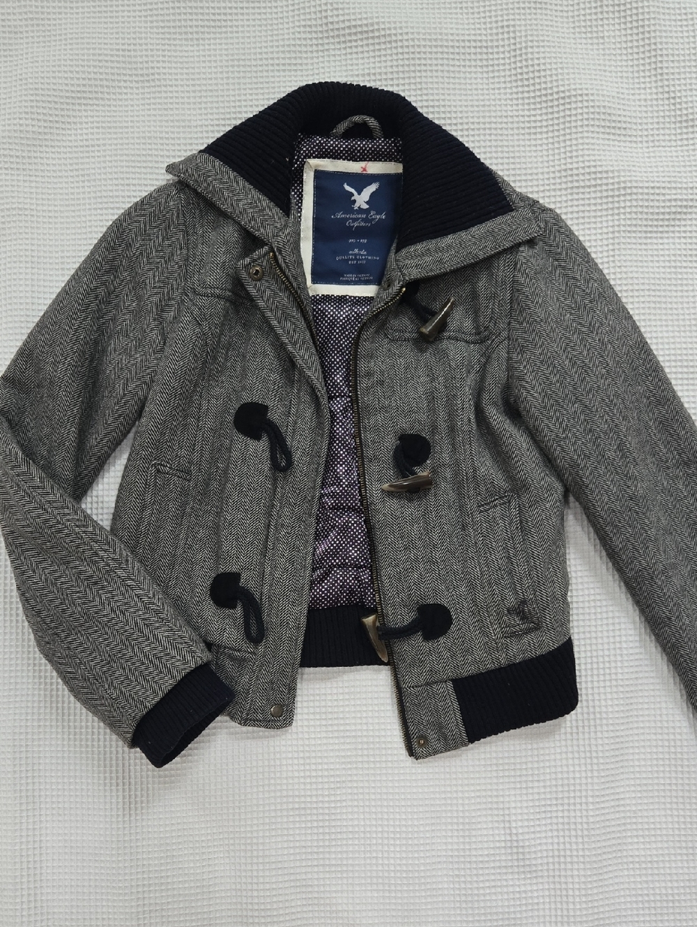 AEO Toggle Wool-Blend Jacket with Navy Trim